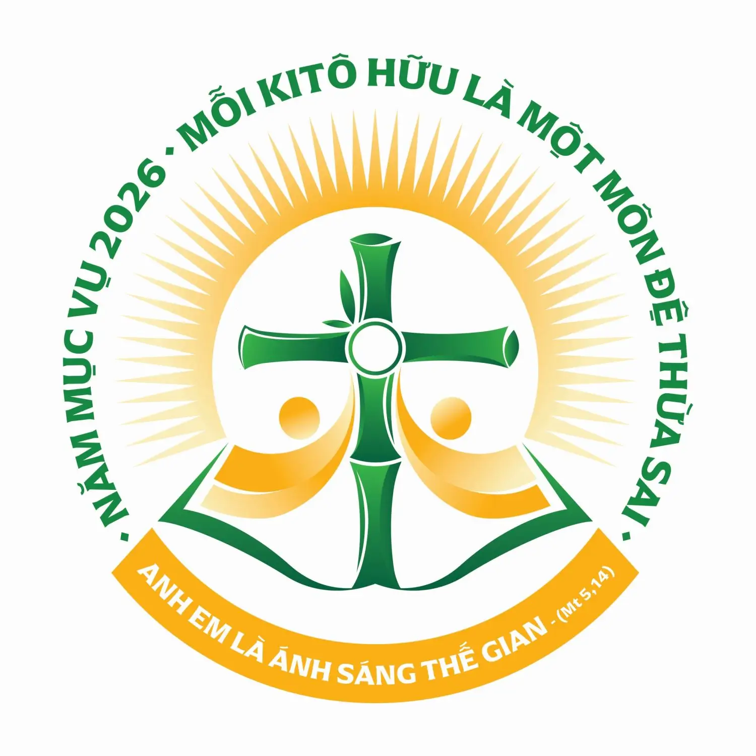 Logo Năm Mục vụ 2026: Mỗi Kitô hữu là Một Môn đệ Thừa sai: “Anh em là ánh sáng thế gian” (Mt 5,14)