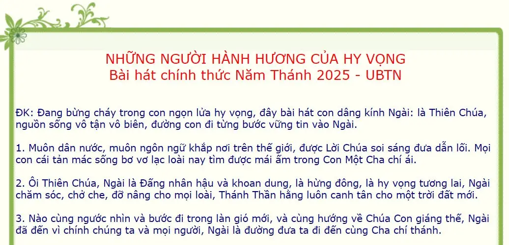 Bài hát chủ đề Năm Thánh 2025 – Những người hành hương của hy vọng - ảnh 1